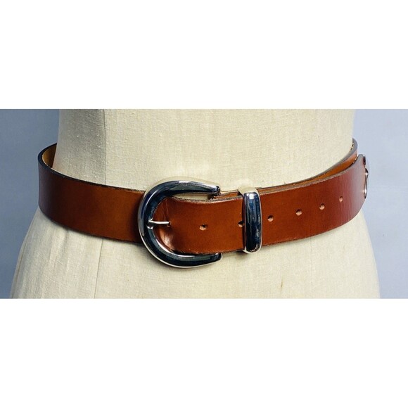 Levi's Brown Full Grain Leather Cowhide Western Belt - Made in USA - Sz L 30/38 - Picture 1 of 3